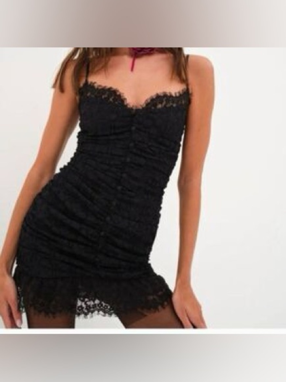 Privy privately privileged black lace ruched bodycon mini dress